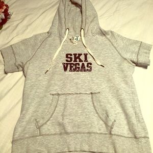 Grey short sleeve hoodie